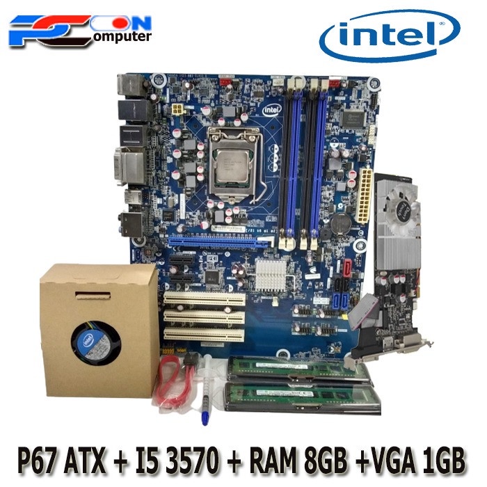 Paket Mainboard Mobo Motherboard P67 ATX dengan Processor i5