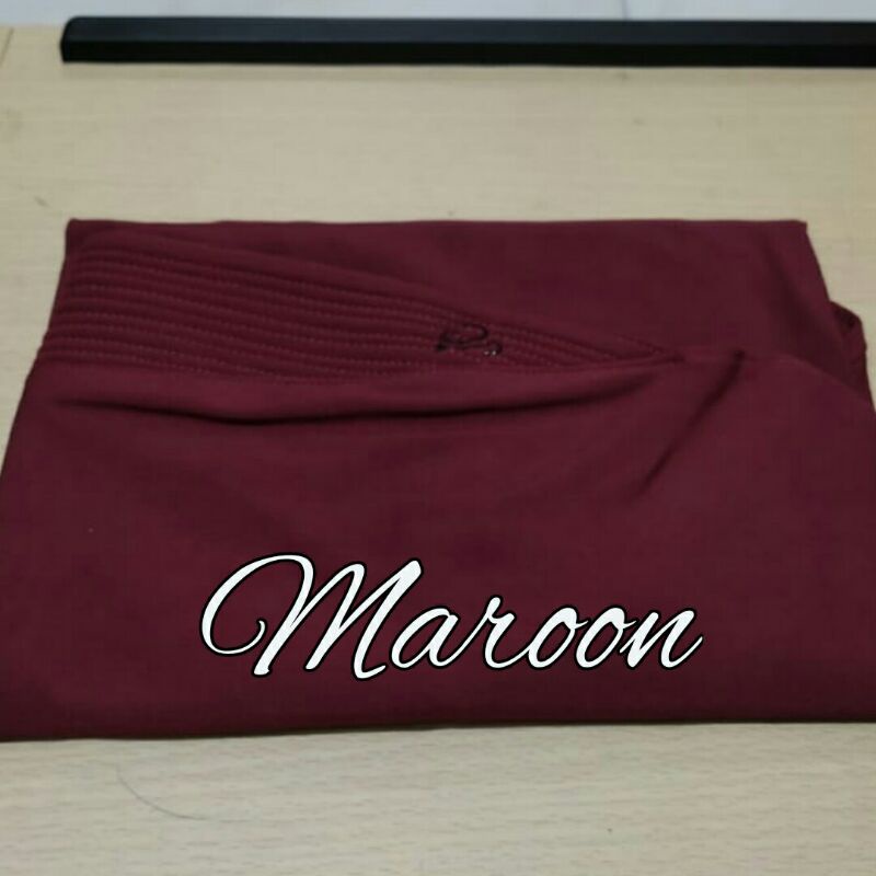 JILBAB INSTAN BERGO JERSI REMPEL OVERDECK-Marun
