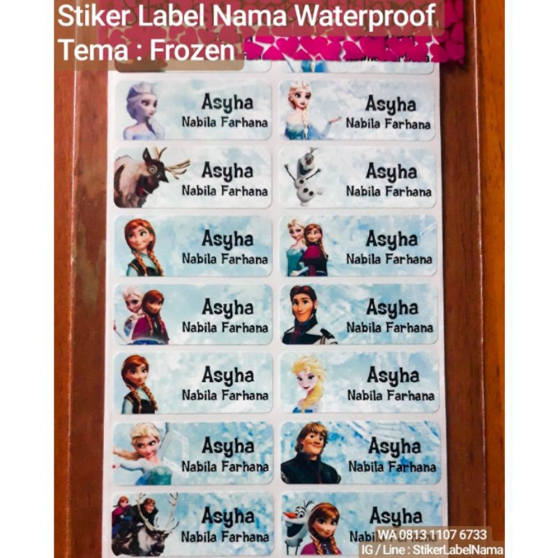 

FROZEN ~ LABEL NAMA WATERPROOF / STIKER LABEL NAMA / STIKER NAMA WATERPROOF / STIKER LABEL