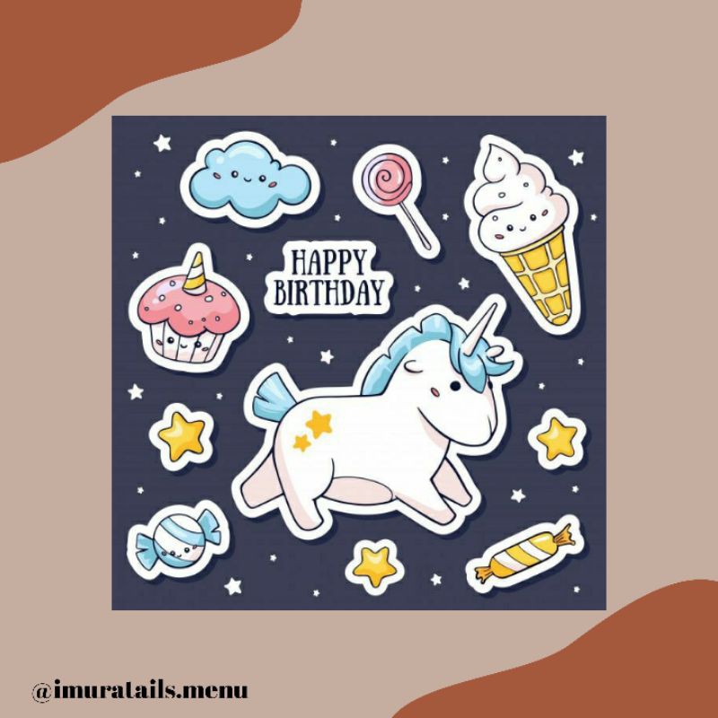 45pcs Sticker Tumblr Unicorn