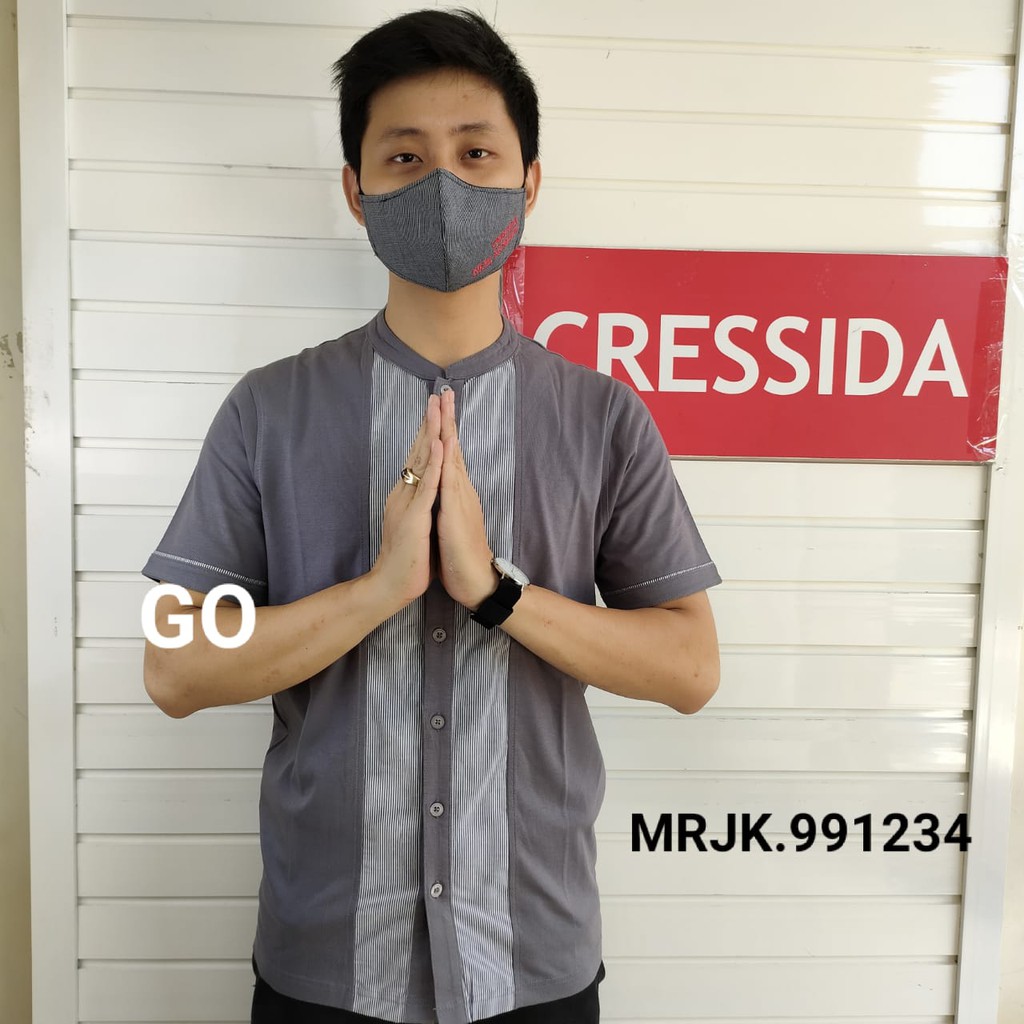 BB Baju Cowok CRESSIDA kaos lengan pendek busana muslim koko MRJK 100% ORIGINAL bahan katun