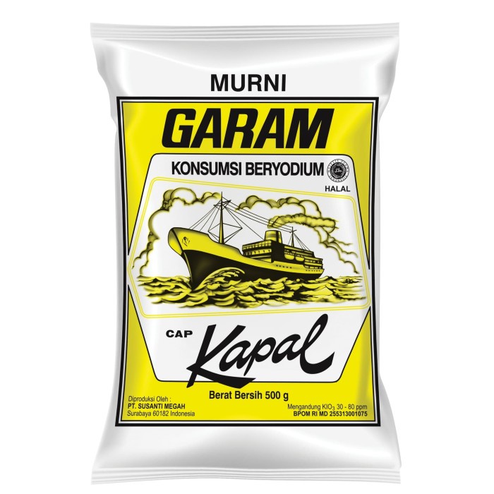 

Garam Cap Kapal 500gr / Garam Masak beryodium/ Garam Dapur