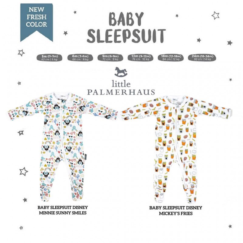 Little Palmerhaus Baby Sleepsuit Disney Baju Tidur Anak - Mickey / Minnie