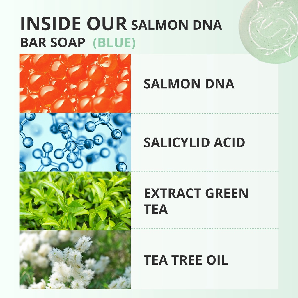 Lauralee Salmon DNA Sabun Wajah & Tubuh Pemutih 2in1 1 Box isi 2pcs Bright & Acne-4