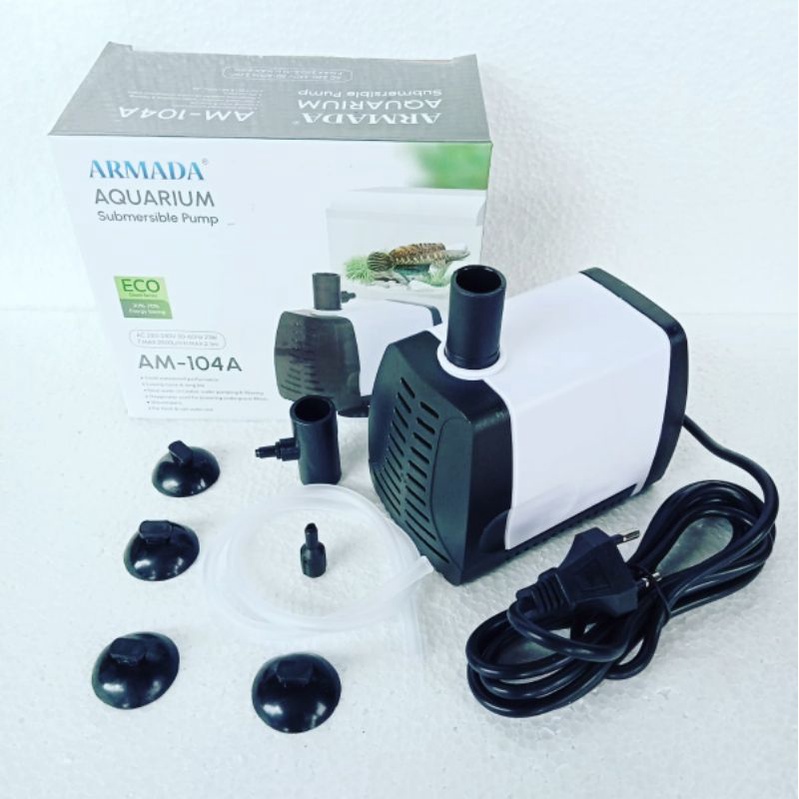 pompa ARMADA AM 104 A mesin celup aquarium kolam 2500 sd 3000 Lph submersible water pump filter ph