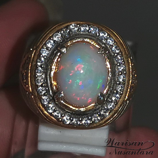 Batu Cincin Permata Kalimaya Putih Opal Asli