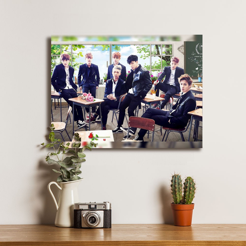 BTS KPOP Poster Kayu Dekorasi Dinding Rumah Korea Musik Walldecor Wallpaper