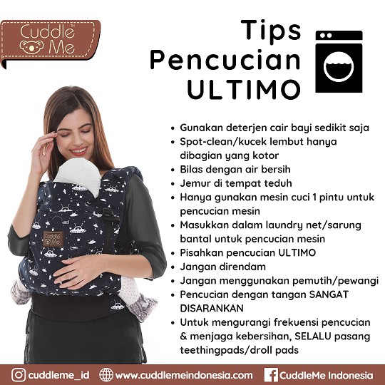 [BONUS EXTRA] Cuddleme Ultimo Baby Carrier Cuddle Me Gendongan Depan Ransel Hipseat Bayi SSC M-Shape M shape Newborn Hadap Depan