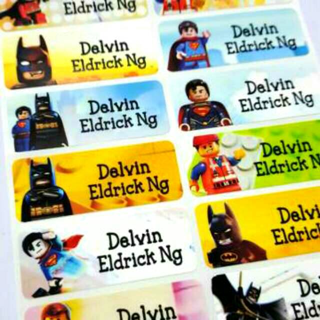 

Label nama anti air stiker waterproof Legoland Movie
