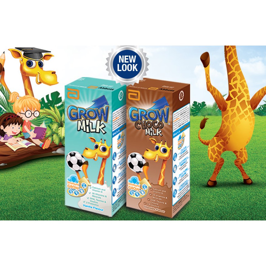 Abbott Grow Ready To Drink Packet Milk Chocolate Vanila 180ml