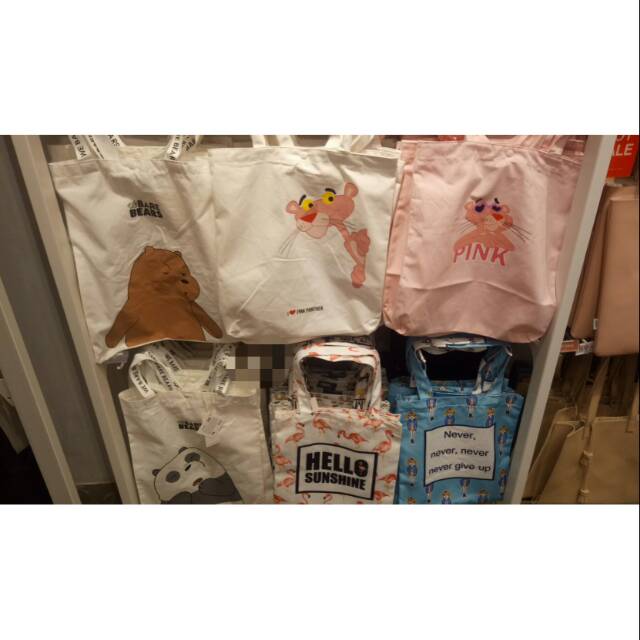 WE BARE BEARS SHOPPING BAG TOTE BAG WBB MINISO