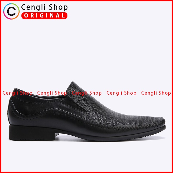 SEPATU FORMAL EVERBEST PRIA ORIGINAL PANTOFEL KULIT ASLI HITAM EM60