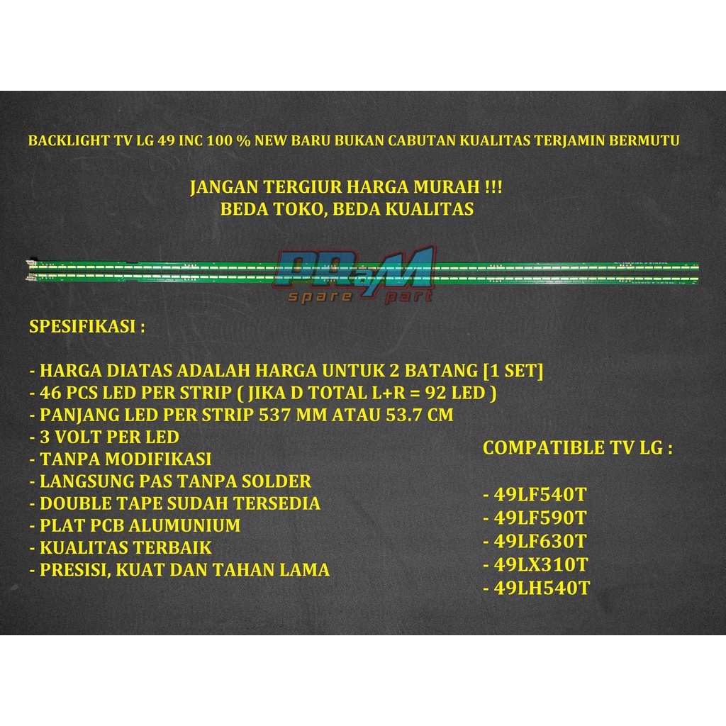 Backlight Led Tv LG 49 INC 49LF590T Lampu Tv LG BL 49LF590 T 49LF540 49LF590 49LF630 49LX310 49LH540