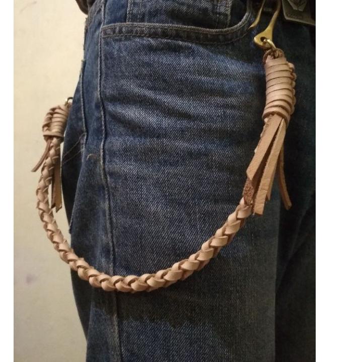 Top Produk.. Tali Dompet Kulit anyam - Leather Braded Natural - Keychain Leather - Tali Kulit