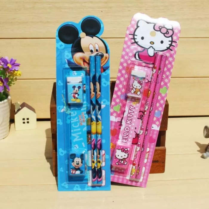 

tulis-alat-paket- set alat tulis anak motif karakter kartun lucu hargakawan - anak laki laki -paket-