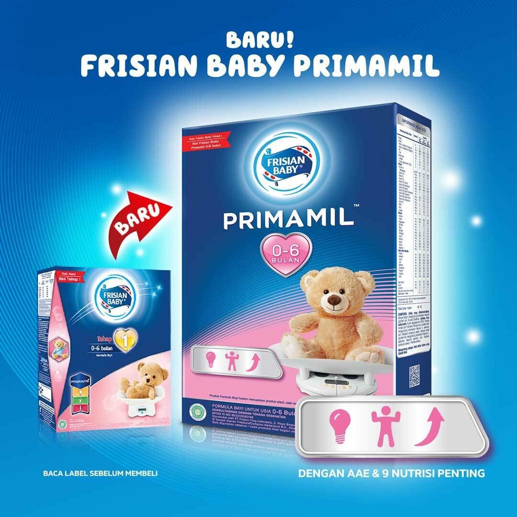 Susu Frisian Flag Baby Primamil Tahap 1 dan 2 0-6 / 6-12 Bulan 750 gram