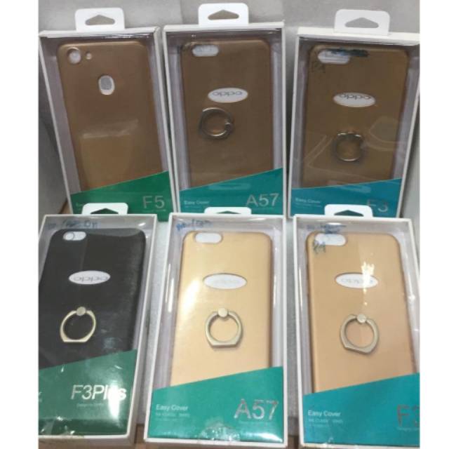 HARDCASE ORIGINAL OPPO + i-Ring STAND FOR OPPO A57-F3-F5-F3 PLUS