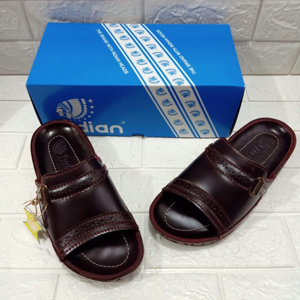 Sendal kulit indian original Selop pria berkualitas bahan asli tahan lama