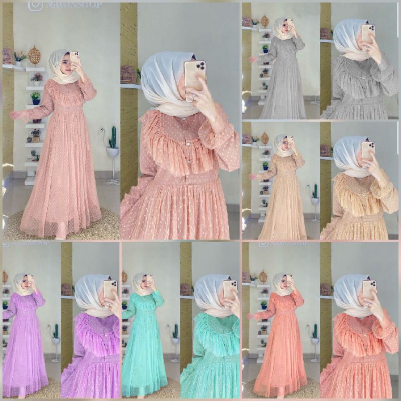 Maxi Karni / Maxi lenovoe / Dress lenovoe / Dress brukat tile / Dress lebaran kekinian / Dress tile