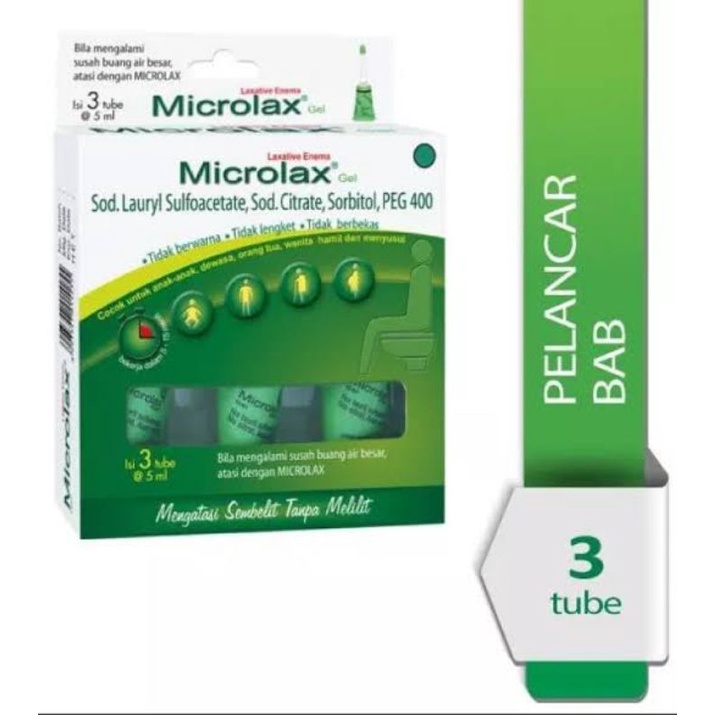 microlax enema supp 3tube x 5ml 3x5 3 tube 5 ml / box pelancar BAB sembelit