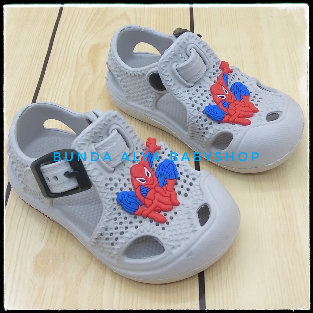 Sendal Anak Laki Laki Usia 6 - 12 Bulan Motif Kartun ABU Lucu Alas Karet Anti Licin - Sepatu Sendal Anak Cowok Alas Karet