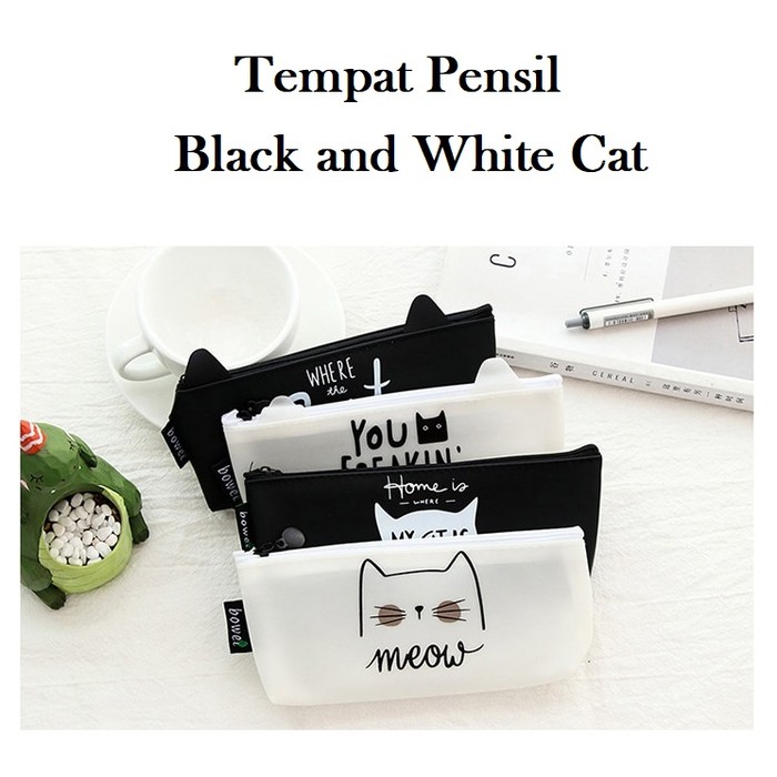 

Tempat Pensil Black And White Cat Tempat Kosmetik - Tp Where