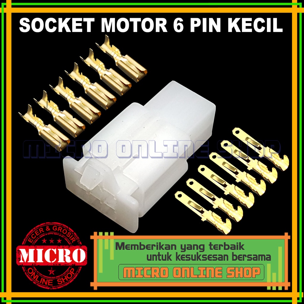 Jual Socket Motor 3 Set Soket Kabel Motor 6 Pin Kecil Skun Sekun