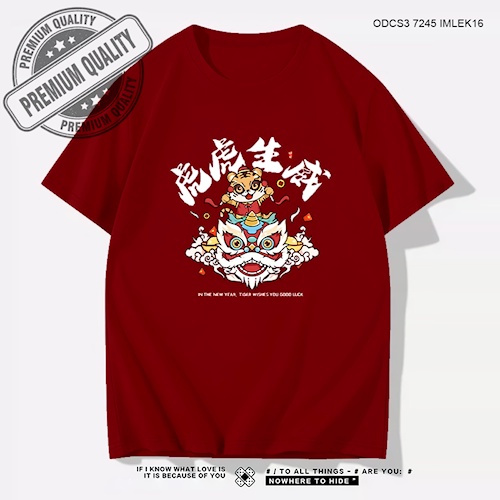 Tshirt Sincia Imlek Marun Kaos Oblong Jumbo Pria