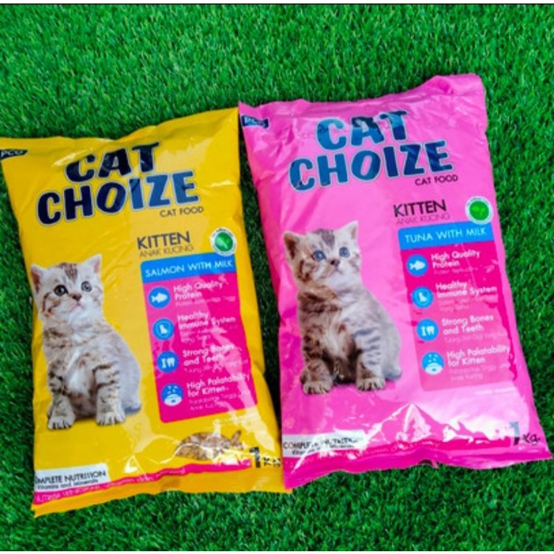 CAT CHOIZE GRATIS MAINAN MAKANAN KUCING KITTEN FOOD PAKAN KERING TUNA SALMON MILK