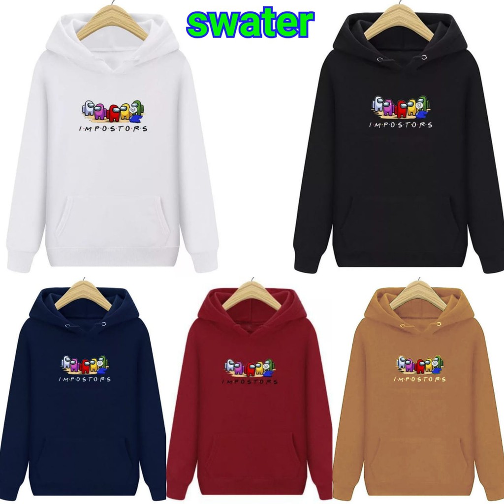 5 WARNA SWATER HOODIE DISTRO SEWASA COWOK DAN JUGA BISA CEWEK UNISEX/SWATER AMONG US IMPOSTOR