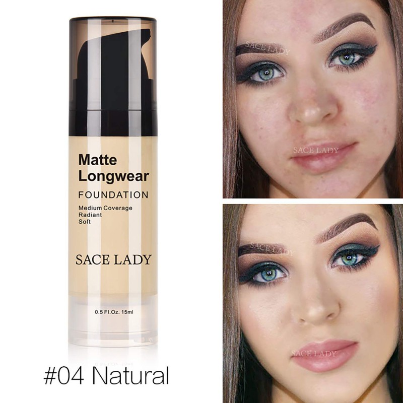 COD SACE LADY Moisturizing Brightening Liquid Foundation Waterproof Durable 15ml Natural Ingredient