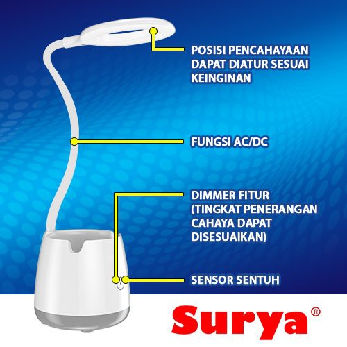 Surya Lampu Belajar Emergency SYD-L4002 Flexible Sensor Sentuh 40 SMD Light LED Super Terang