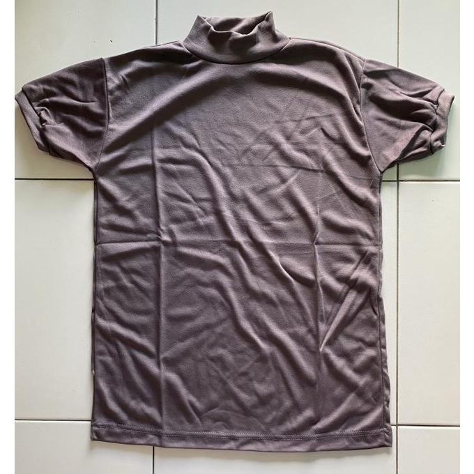 Kaos Satpam Coklat Kerah Tinggi Polos BAGUS