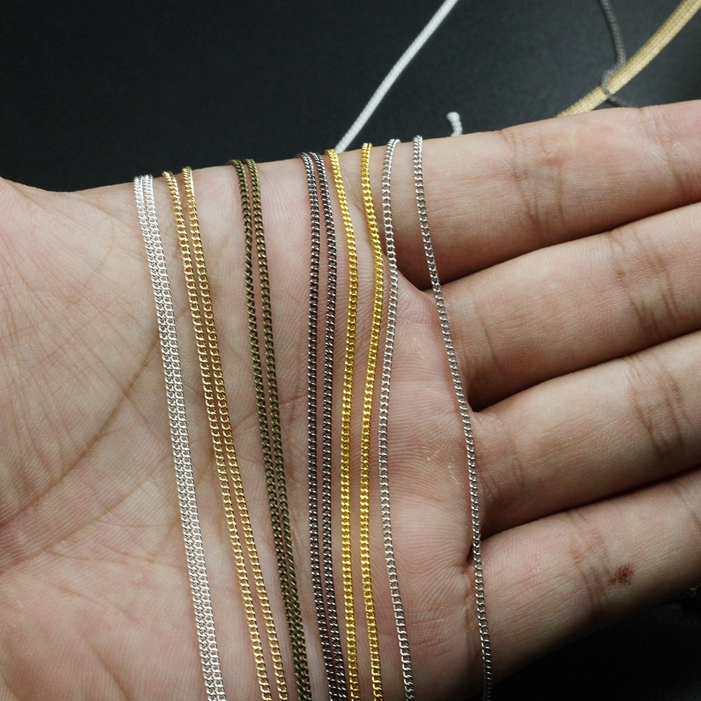 5m/lot Silver/Gold/Bronze/Rhodium  Plated Necklace Chains Brass Bulk For DIY Jewelry Findings Making Materials Handmade