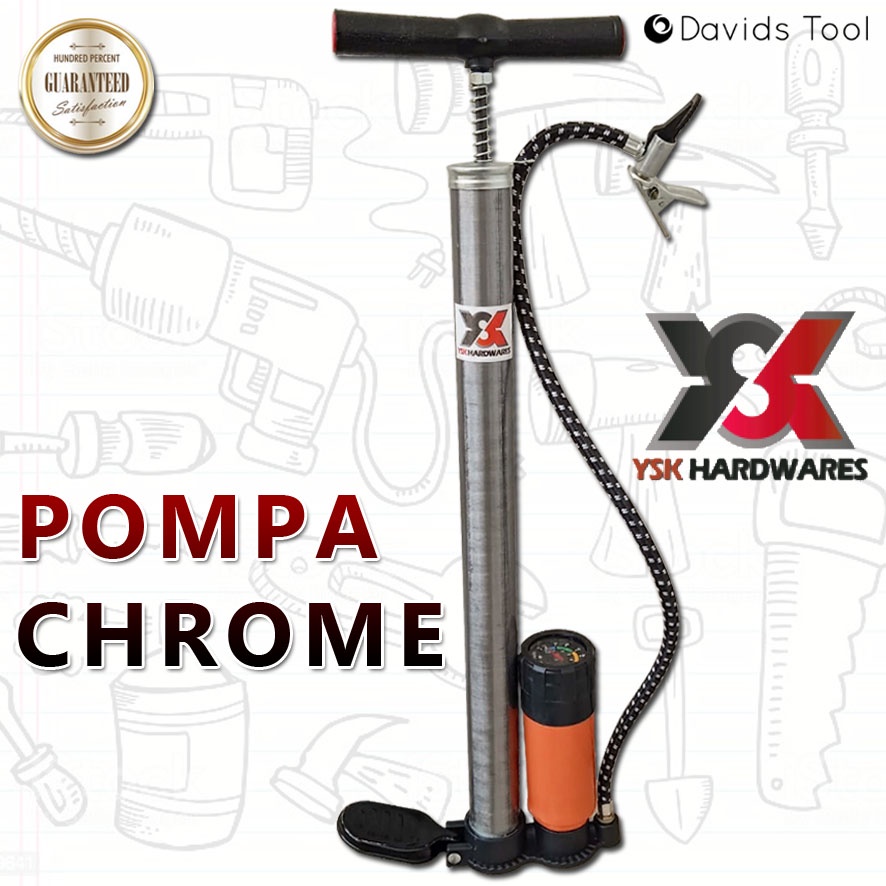 Pompa Sepeda Motor Kompa Kumpo Sepedah Angin Manual Bola Tangan Chrome Ysk