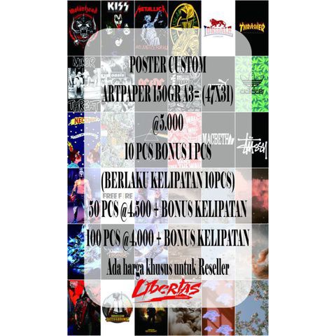 

Custom Poster Band/Brand/Casual/Aestetic artpaper A3+