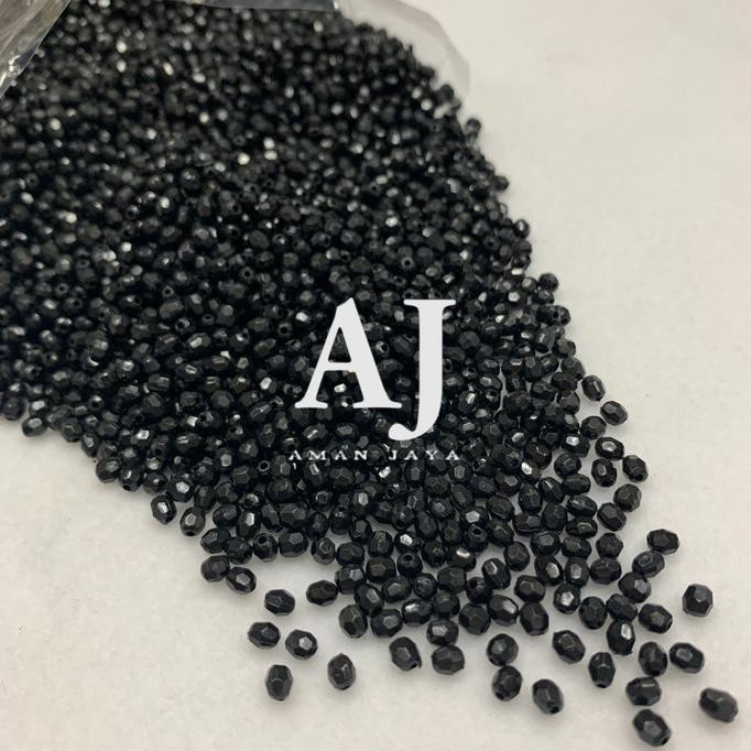Best Produk] Manik Mote Segi 4Mm / Mutiara Segi 4 Mm Hitam
