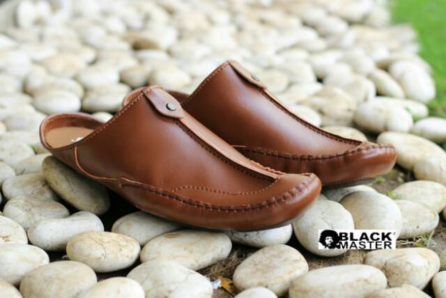 COD TERLARIS- SEPATU SLOP KULIT ASLI ! BLACKMASTER BUSTONG Slop Original CH1