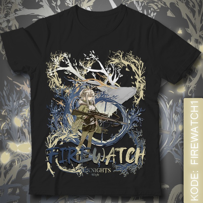 Baju Kaos Game Arknights - Firewatch Rhodes Island Arknight