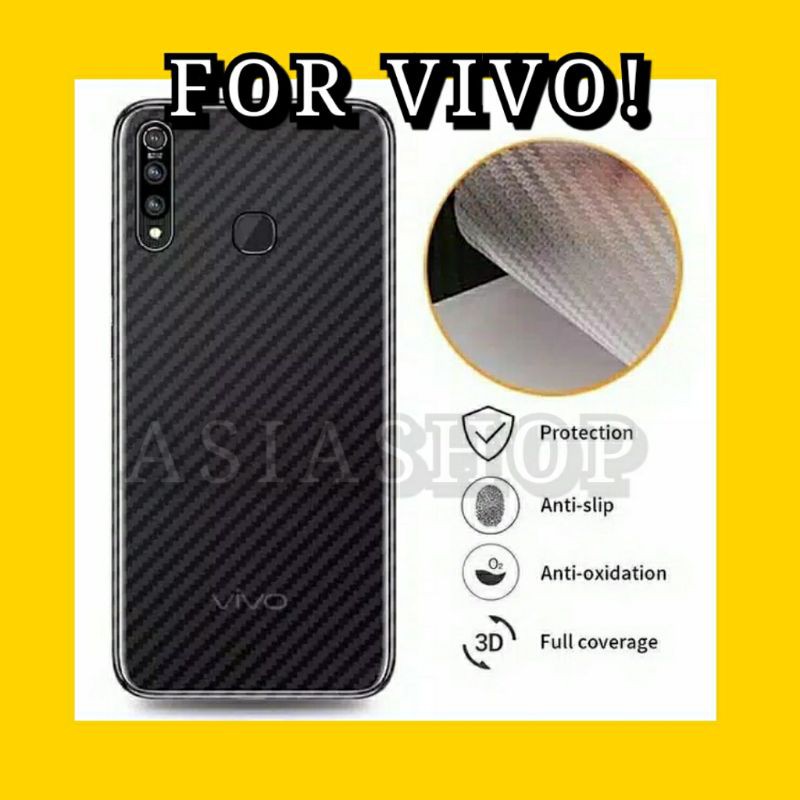 Garskin Pelindung backdoor Skin Motif Tekstur Carbon For All VIVO !!