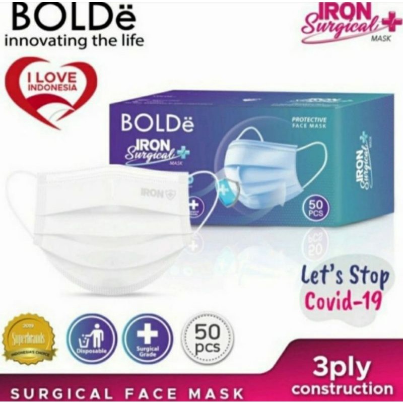 BOLDe Iron Mask Surgical / Masker Medid BOLDe 3 ply