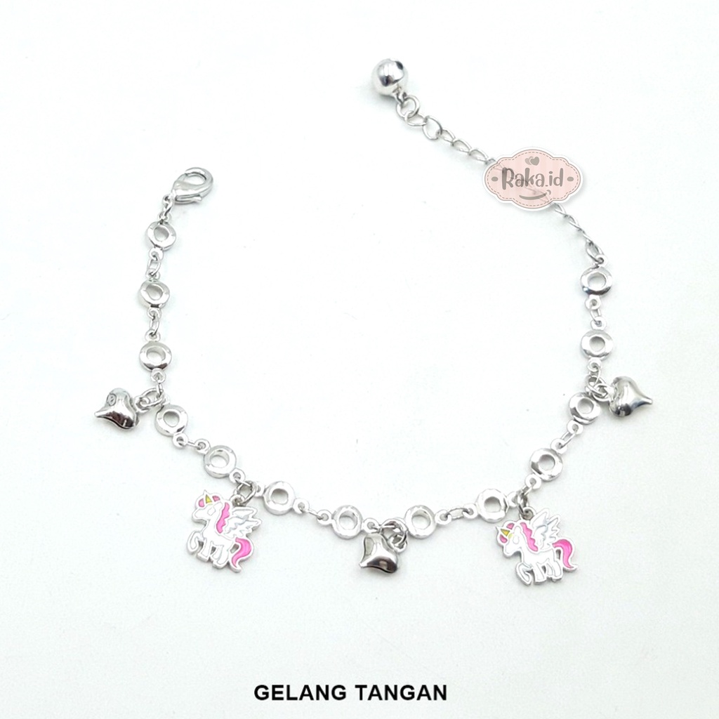 Gelang Tangan Anak Unicorn Pony Sayap Perhiasan Anak Lapis Emas 18k 696