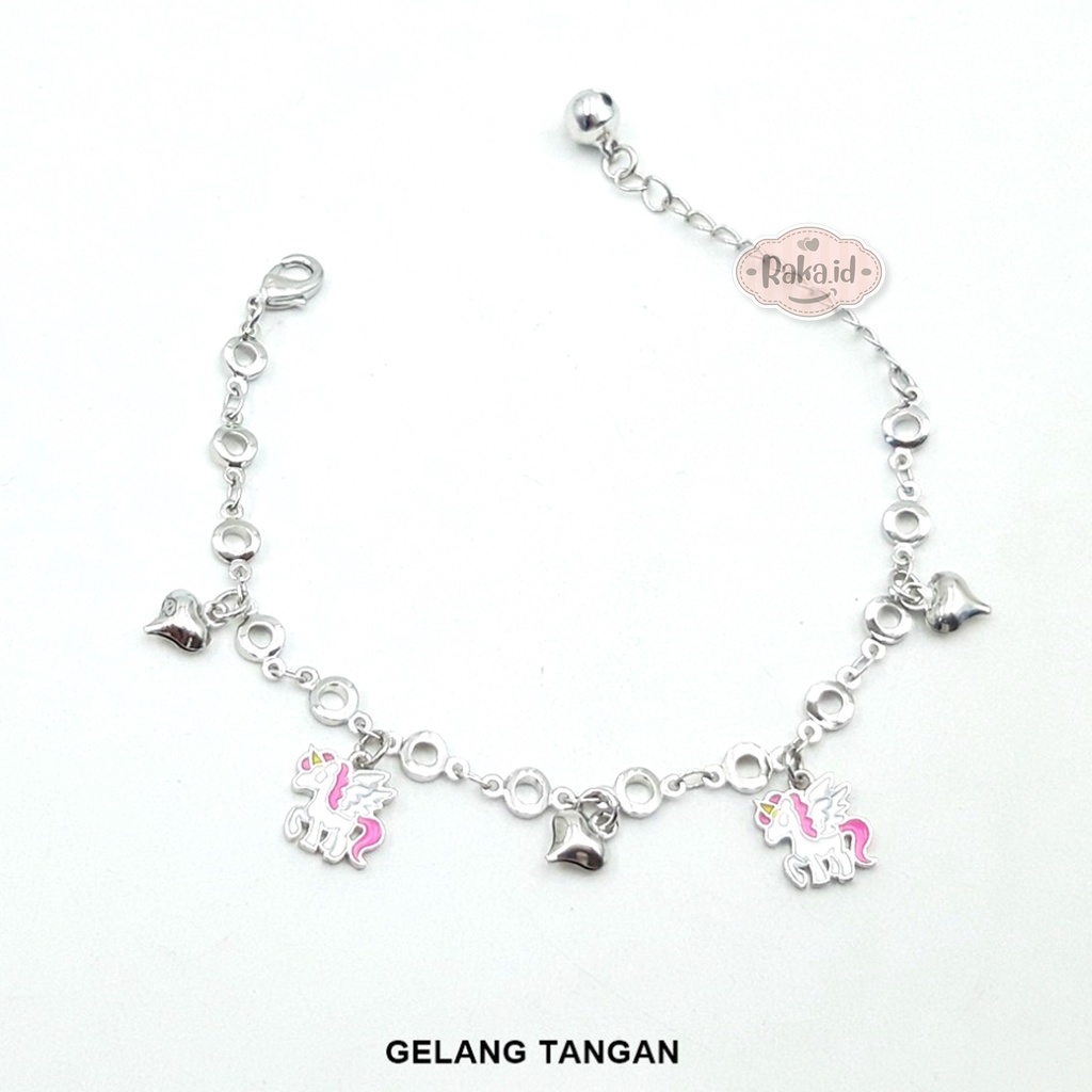 Gelang Tangan Anak Unicorn Pony Sayap Perhiasan Anak Lapis Emas 18k 696