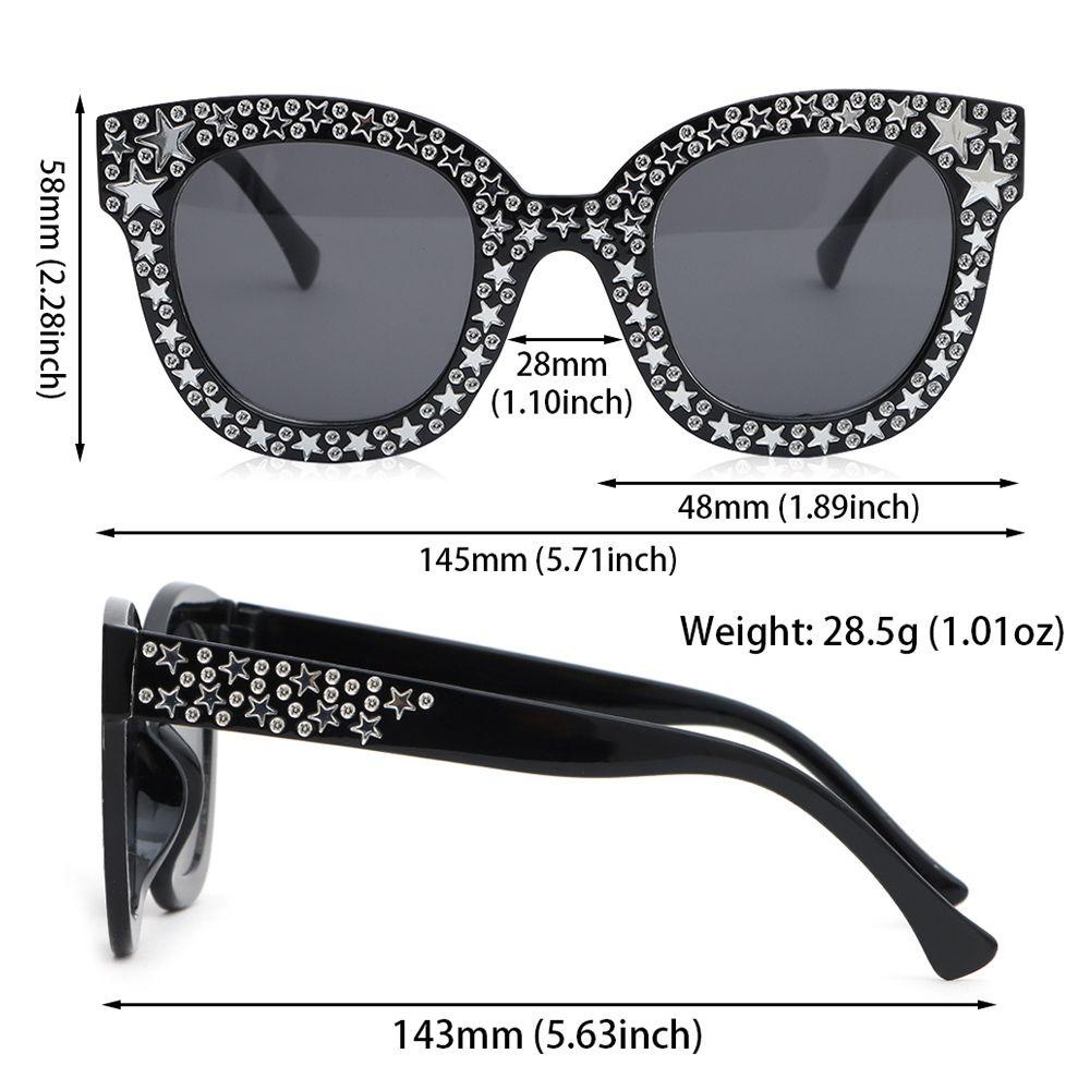 Lily Oversized Sunglasses Perlindungan UV Berlian Kristal Wanita Sunglasses