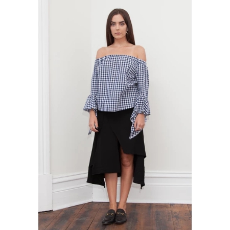 Hello Parry Iva Off Shoulder Gingham Top