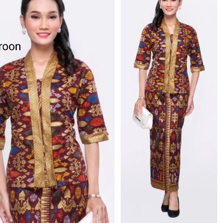Modern.. Kebaya Pramugari Batik Santika Rok Panjang