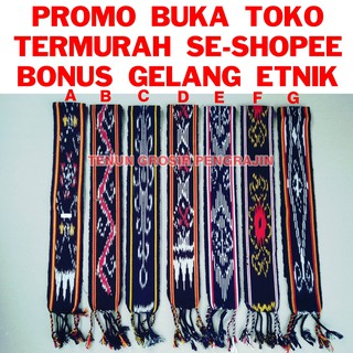 Image of Ikat Kepala Tenun Etnik Motif Dayak Kalimantan Toraja Bali Sumba Papua Lombok Kain PROMO TERMURAH