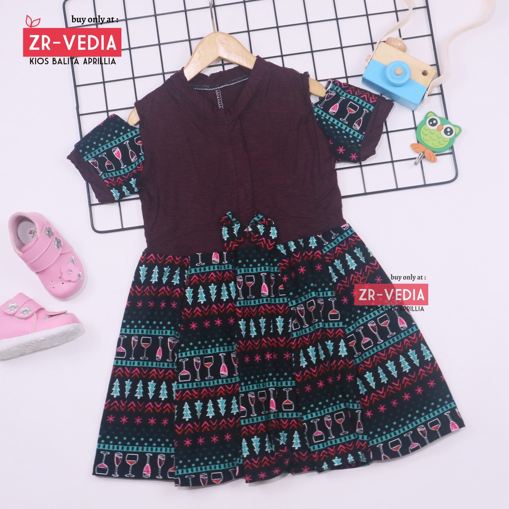 (NATAL) Dress Sabrina uk 4-7 tahun -  Baju Gaun Pesta Kids Adem Murah Dres Anak Perempuan Harian