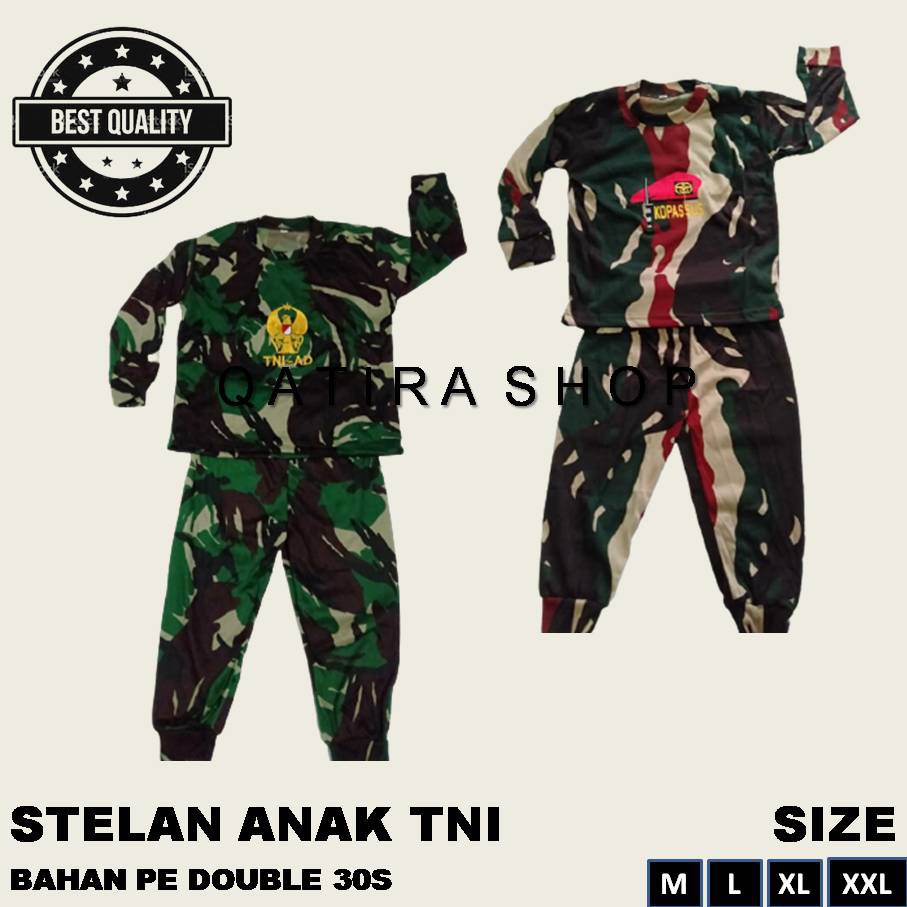 Setelan Loreng Anak TACTICAL TNI AD Piyama Loreng Anak Kaos Loreng Anak Kaos Tactical