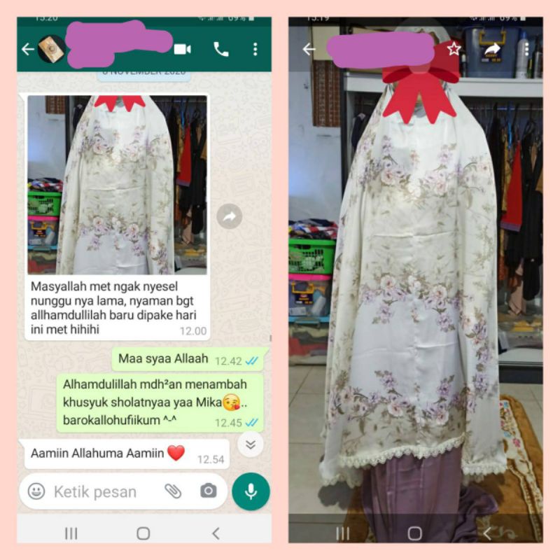 Maisara Premium Rosewood Mukena Silk Shabby Royale premium